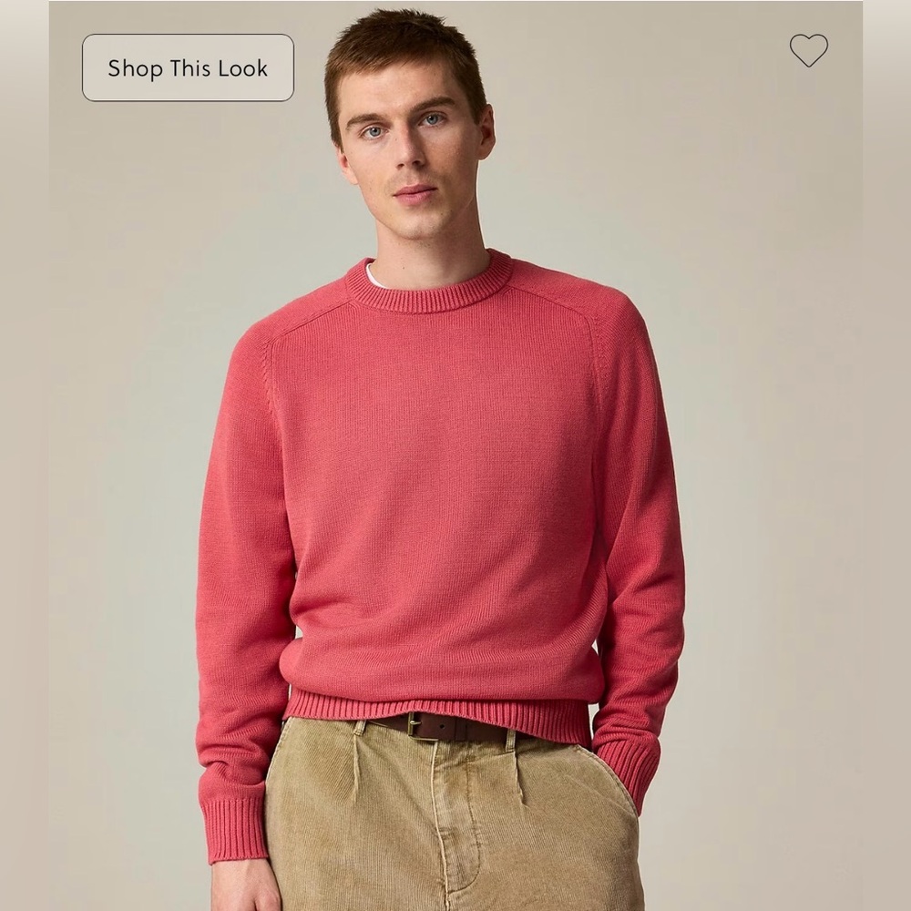 Men's Crewneck Sweater in Coral Pink